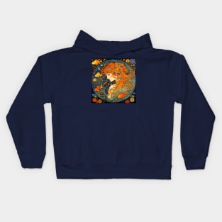 Art Nouveau Beautiful Woman Of The Waters Kids Hoodie